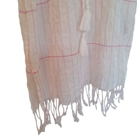 Tory Burch Caftan Striped Short Cotton Tunic Cover-Up Swim Cover Gauze sz Small - Picture 9 of 16